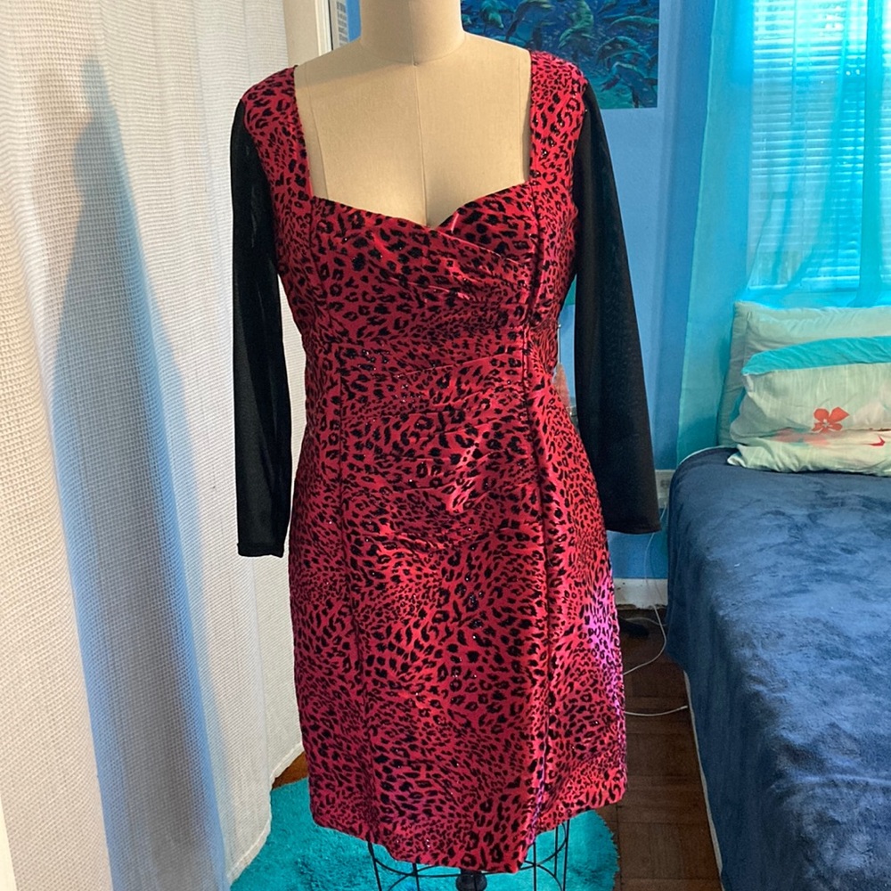 Pink cheetah print dress
